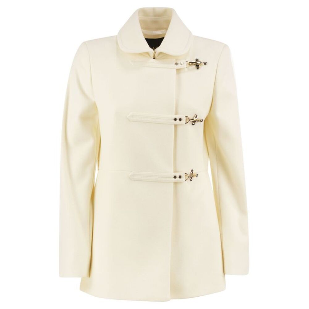 Fay Women Wool-Blend Short Coat With 3 Ganci